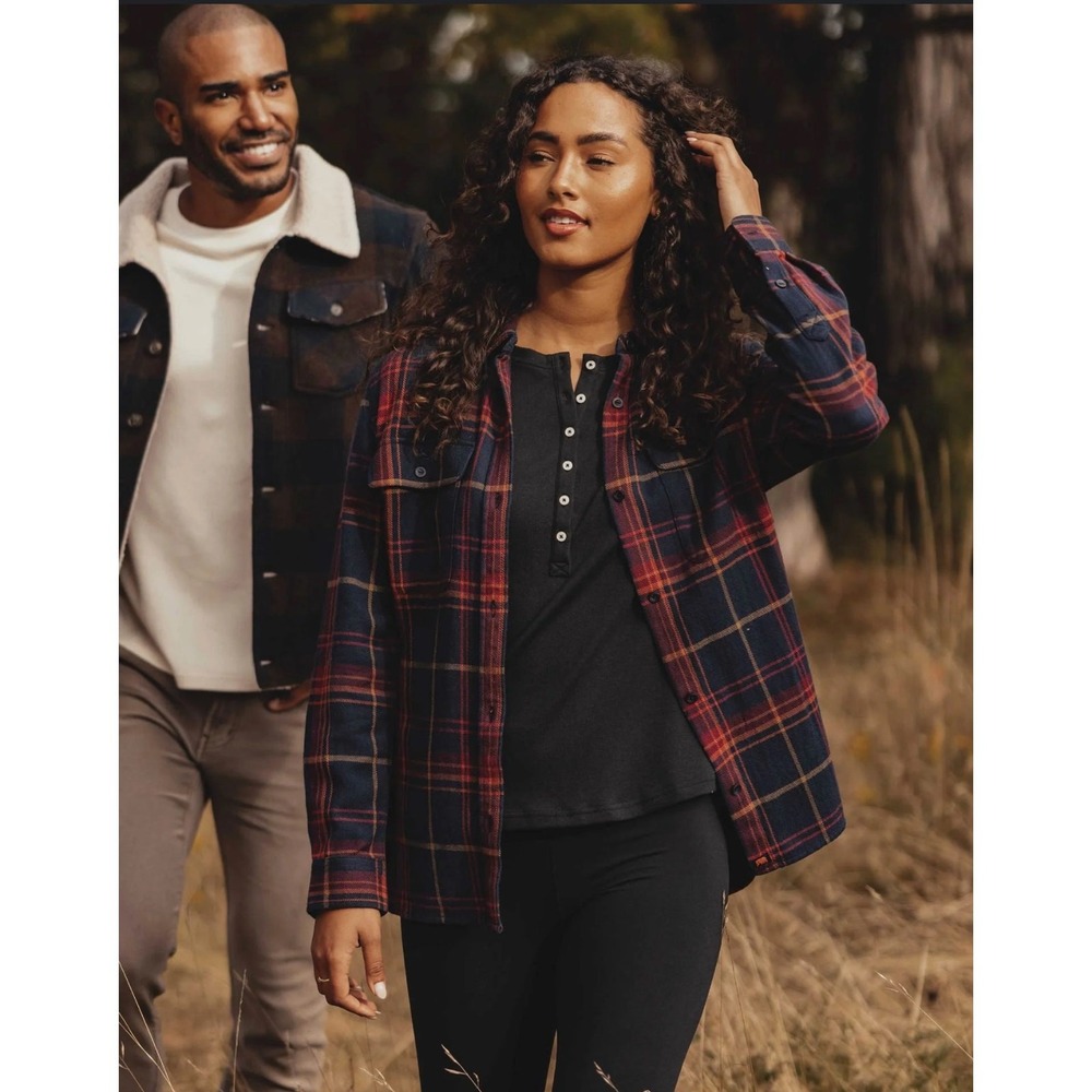 The Normal Brand Mountain Button Up Women Small Plaid Flannel Cabin Outdoor